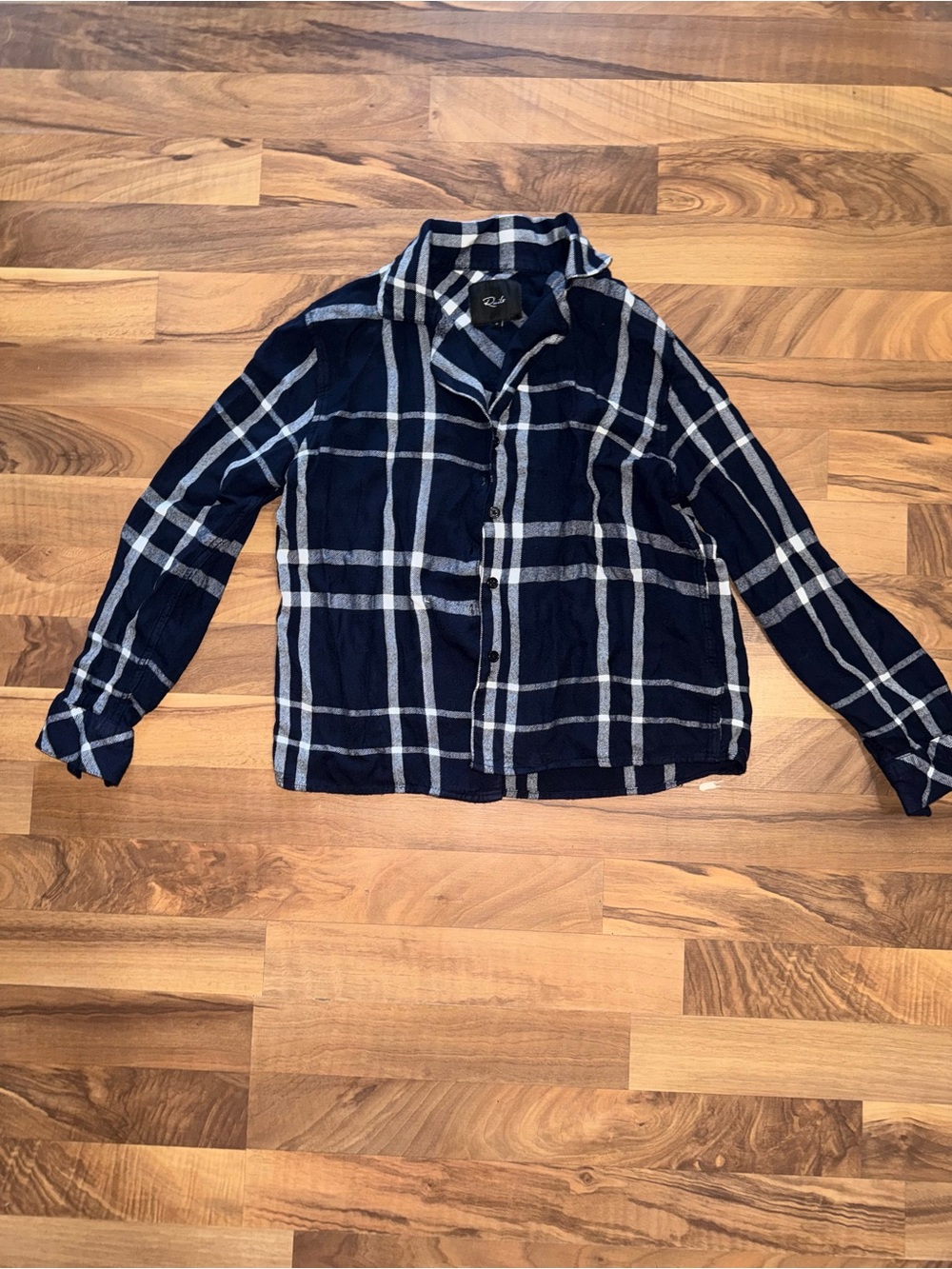 Rails Navy & White Plaid Shirt
